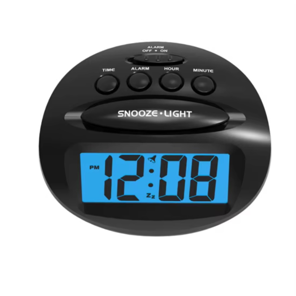 Bedroom Nap With Lcd Backlit Clock, Small Travel Clock, Battery