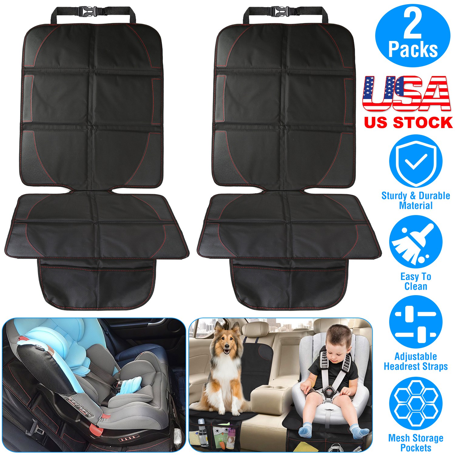 2 Packs Car Seat Protector Cushion Mat Pad For Car Renovation