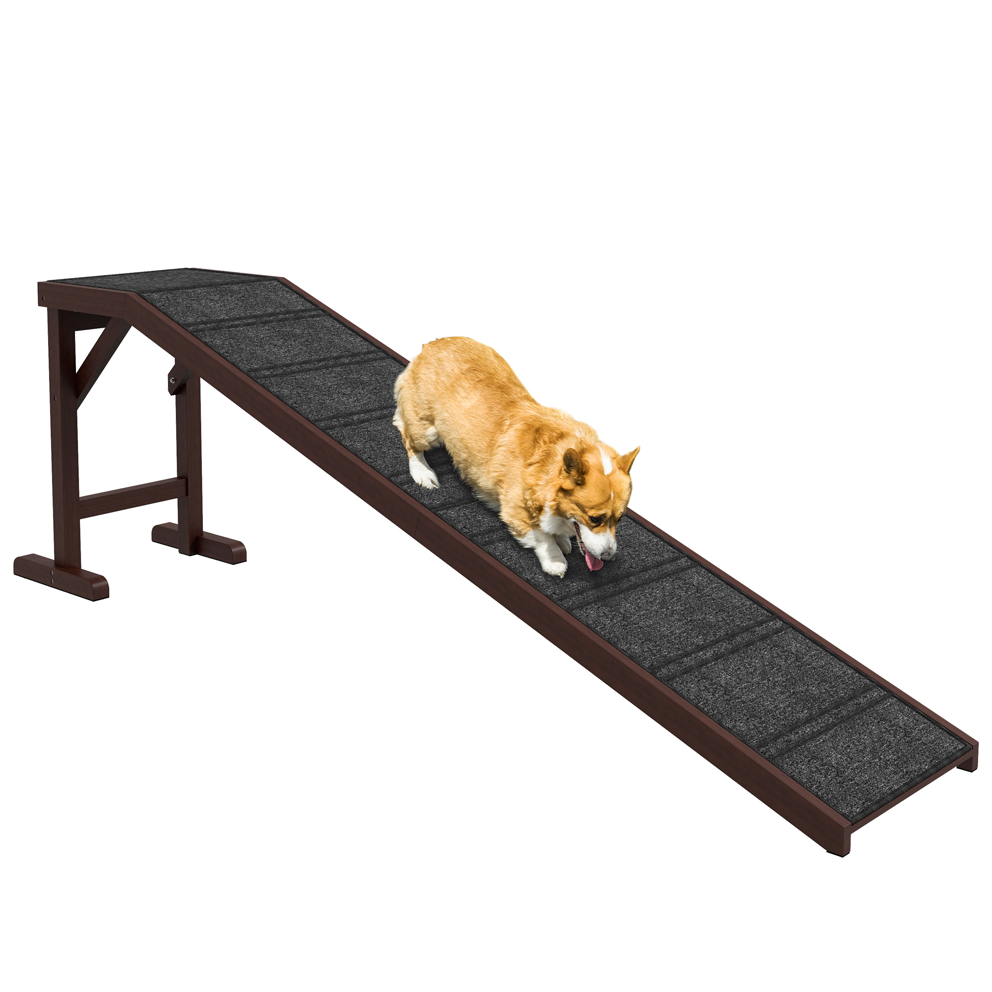 Pet Ramp For Dogs With Non Slip Carpet And Top Platform