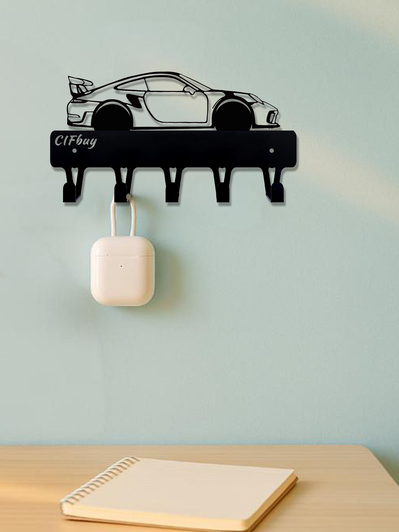 1pcs Industrial Chic Black Metal Wall Hook Saving Wall Mount