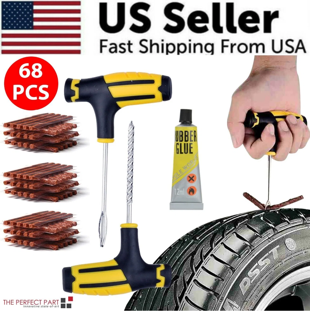 68pc Tire Repair Kit Diy Flat Tire Repair Car Truck Motorcycle