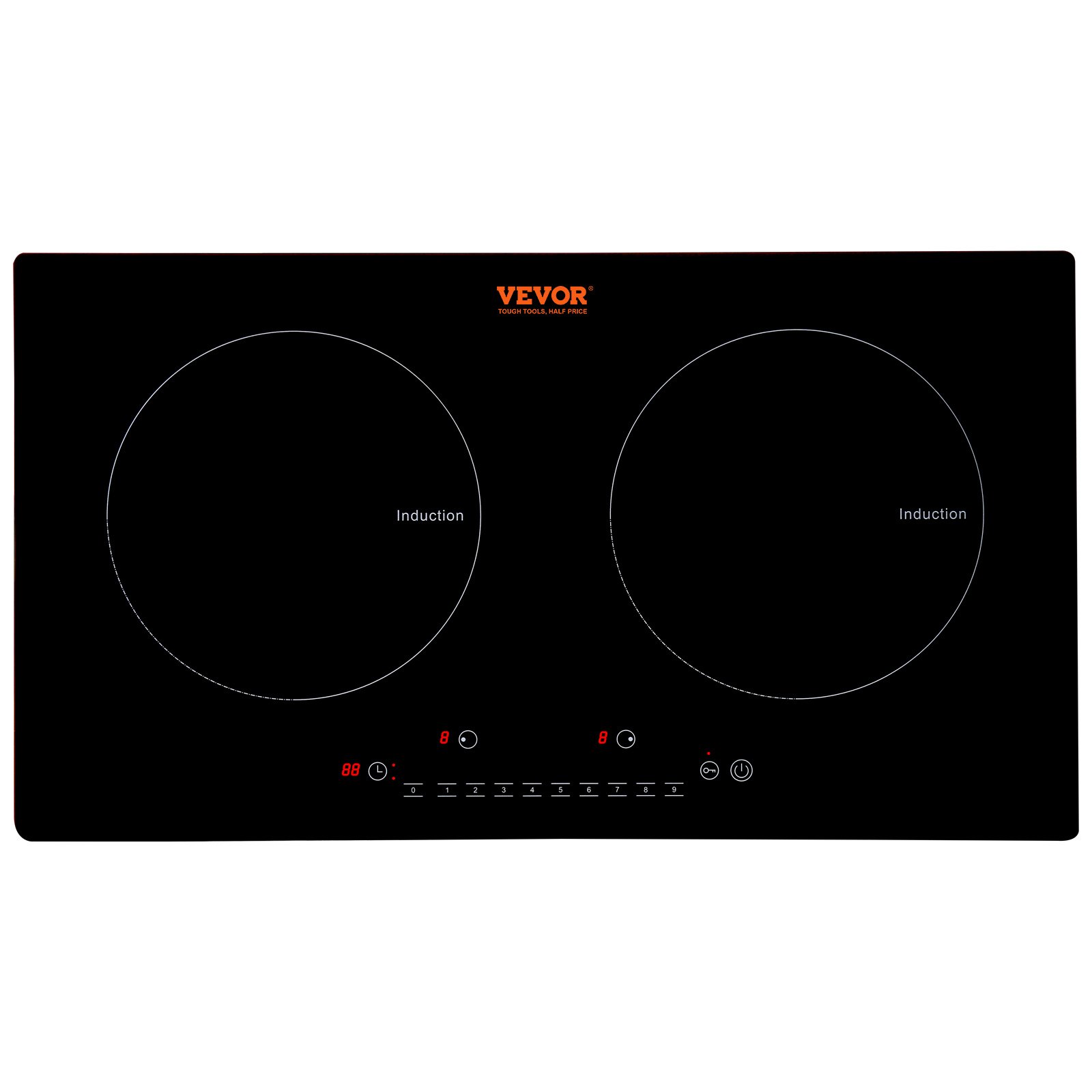 Electric Cooktop, 2 Burners, 24 Induction Stove Top, Built In