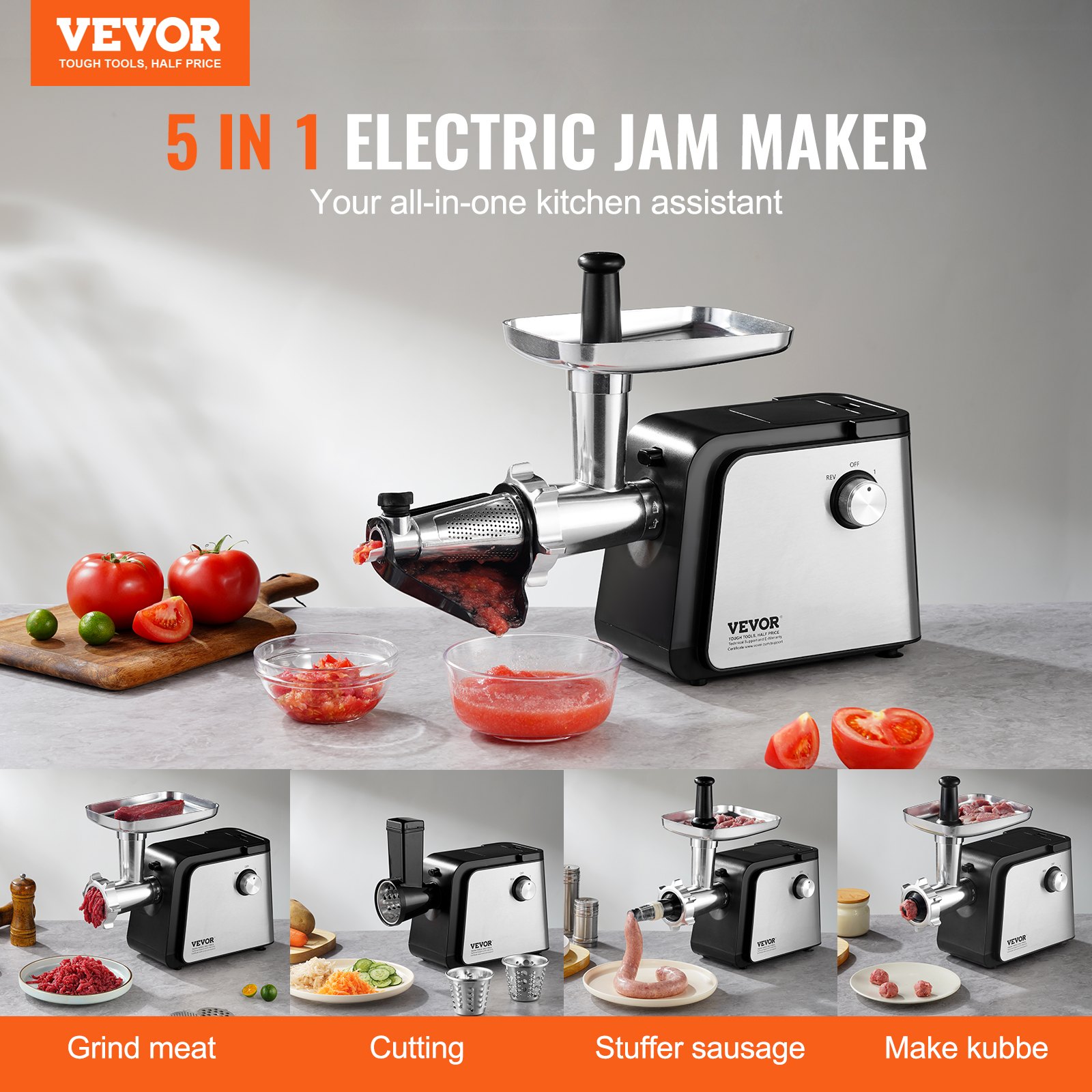 4.9 Lbs Min Electric Tomato Strainer 500w Tomato Sauce Maker