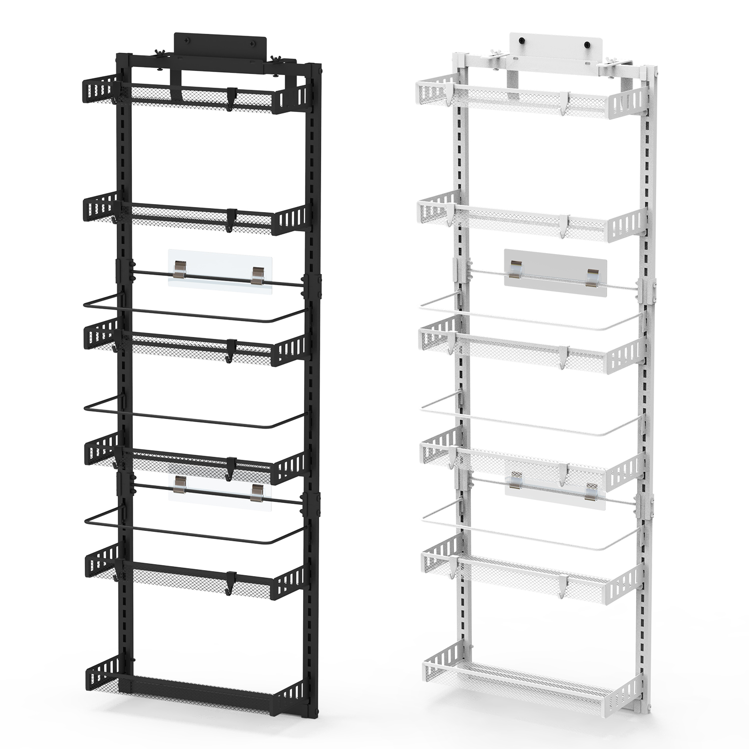 Black White Options Over The Door Pantry Organizer 6 Tier