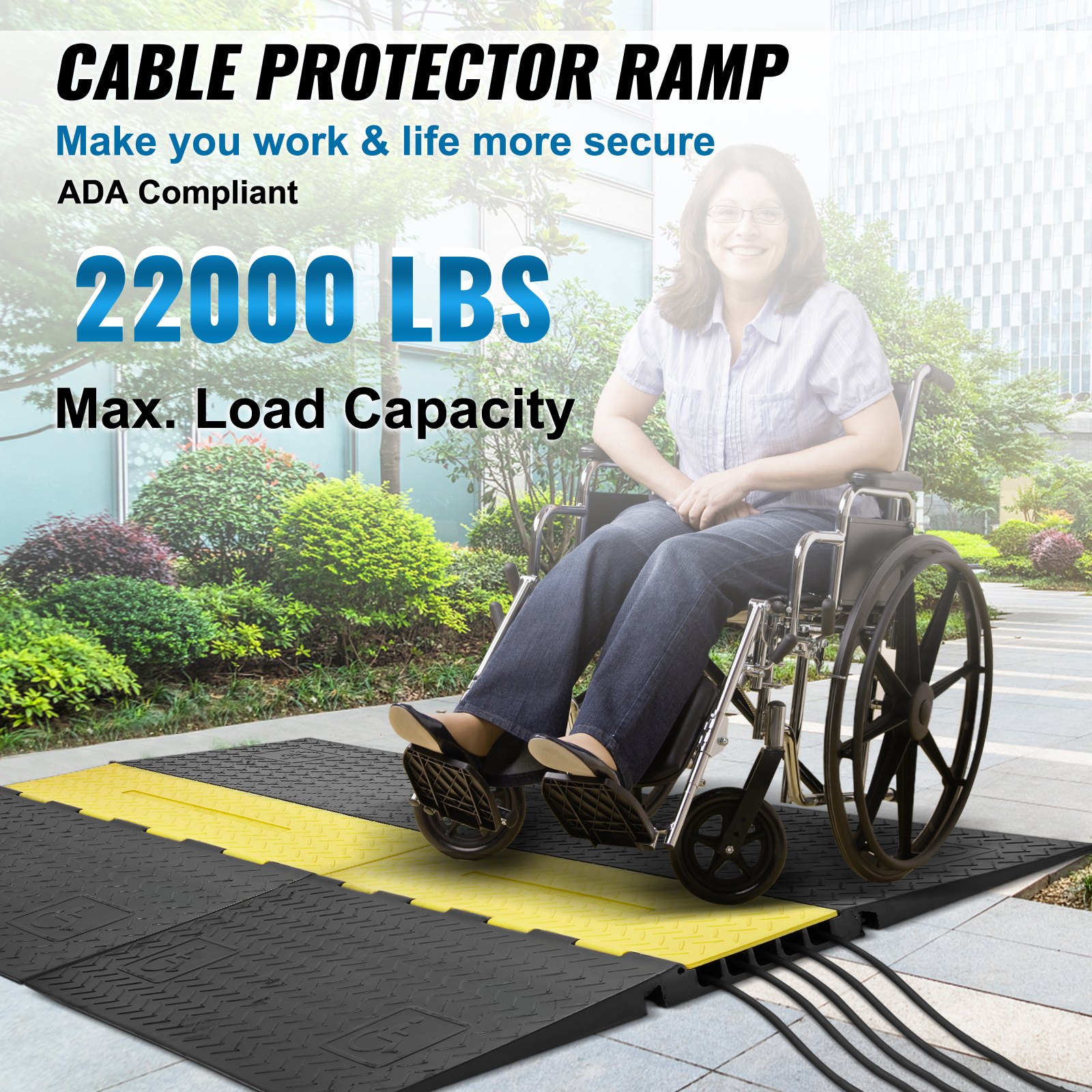 5channel Cable Protector Ramp 22000lbs Load Ada Compliant Wire