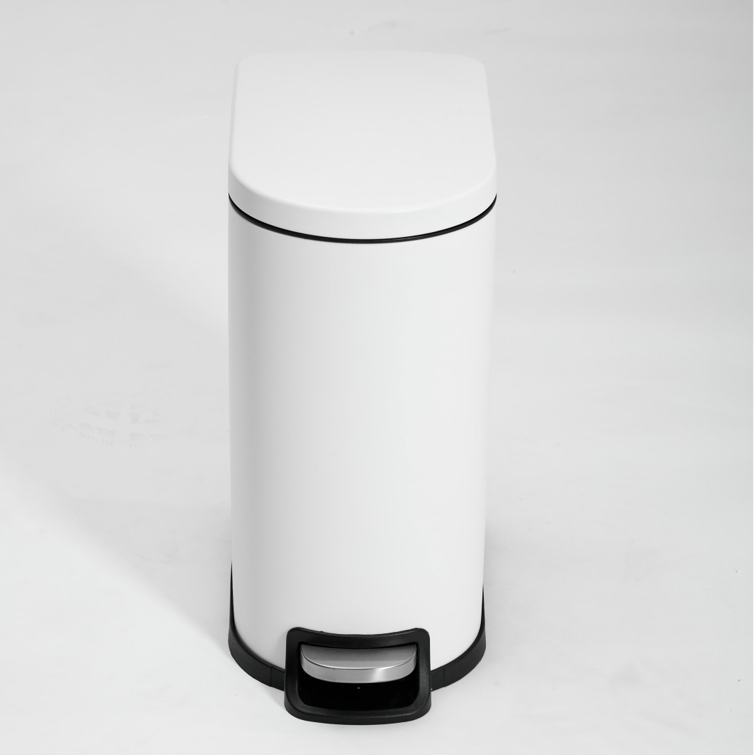 10l W, Stainless Steel Kitchen Trash Can, 10l, White