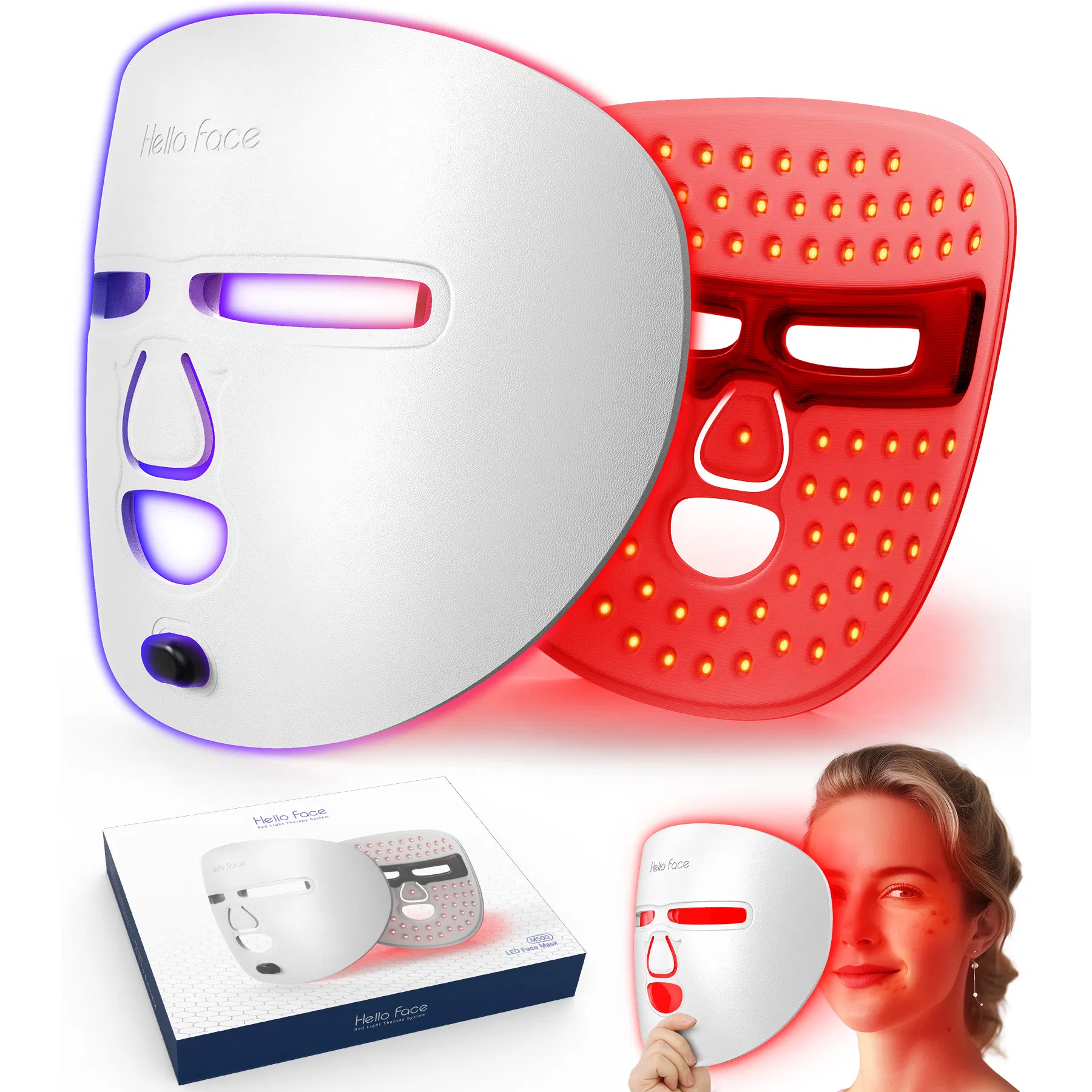 Led Face Mask Facial Care Tool, Red Light Therapy Mask For Face