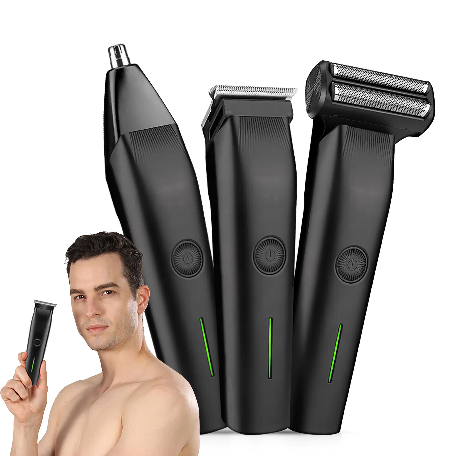 Beard Trimmer, 3 In 1 Hair Clippers And Mens Grooming Kit,