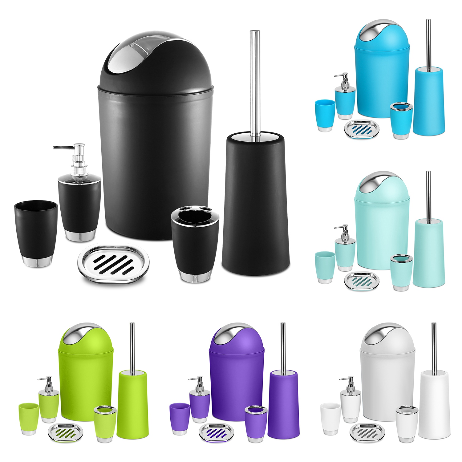 Bathroom Accessories Set For Home Gifting 6 Pcs Bathroom Set