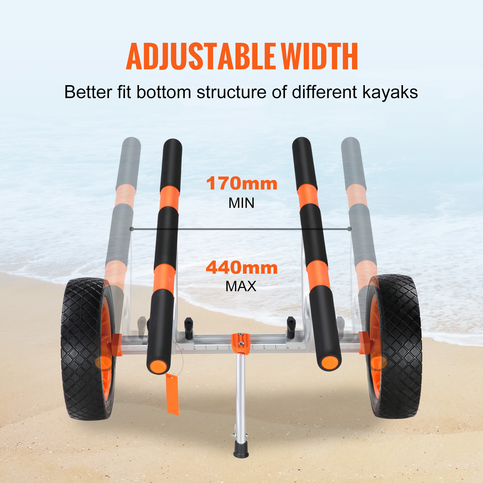 Heavy Duty Kayak Cart, 450lbs Load Capacity, Detachable Canoe
