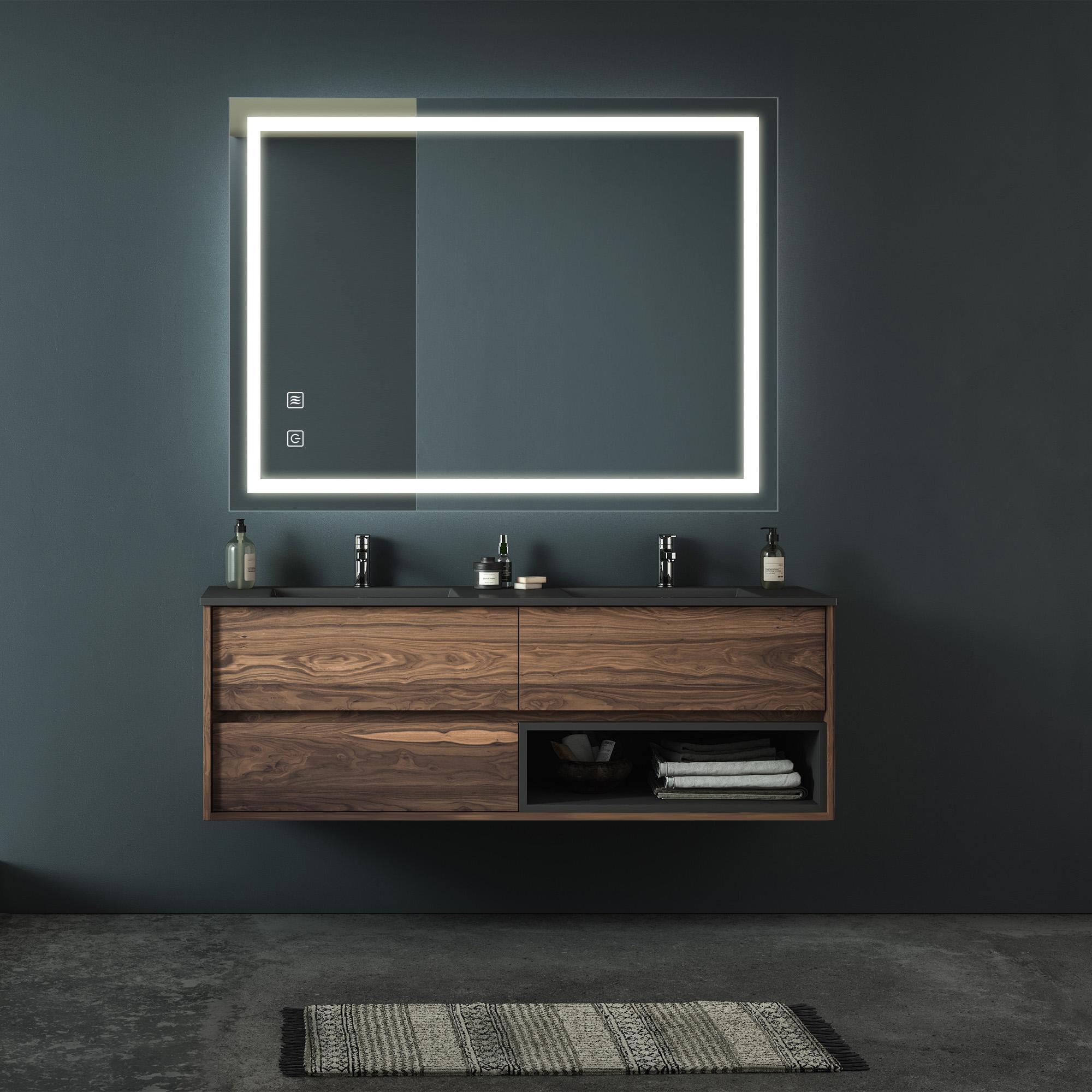 32x24 Inch Bathroom Led Premium Vanity Mirror With Focusing