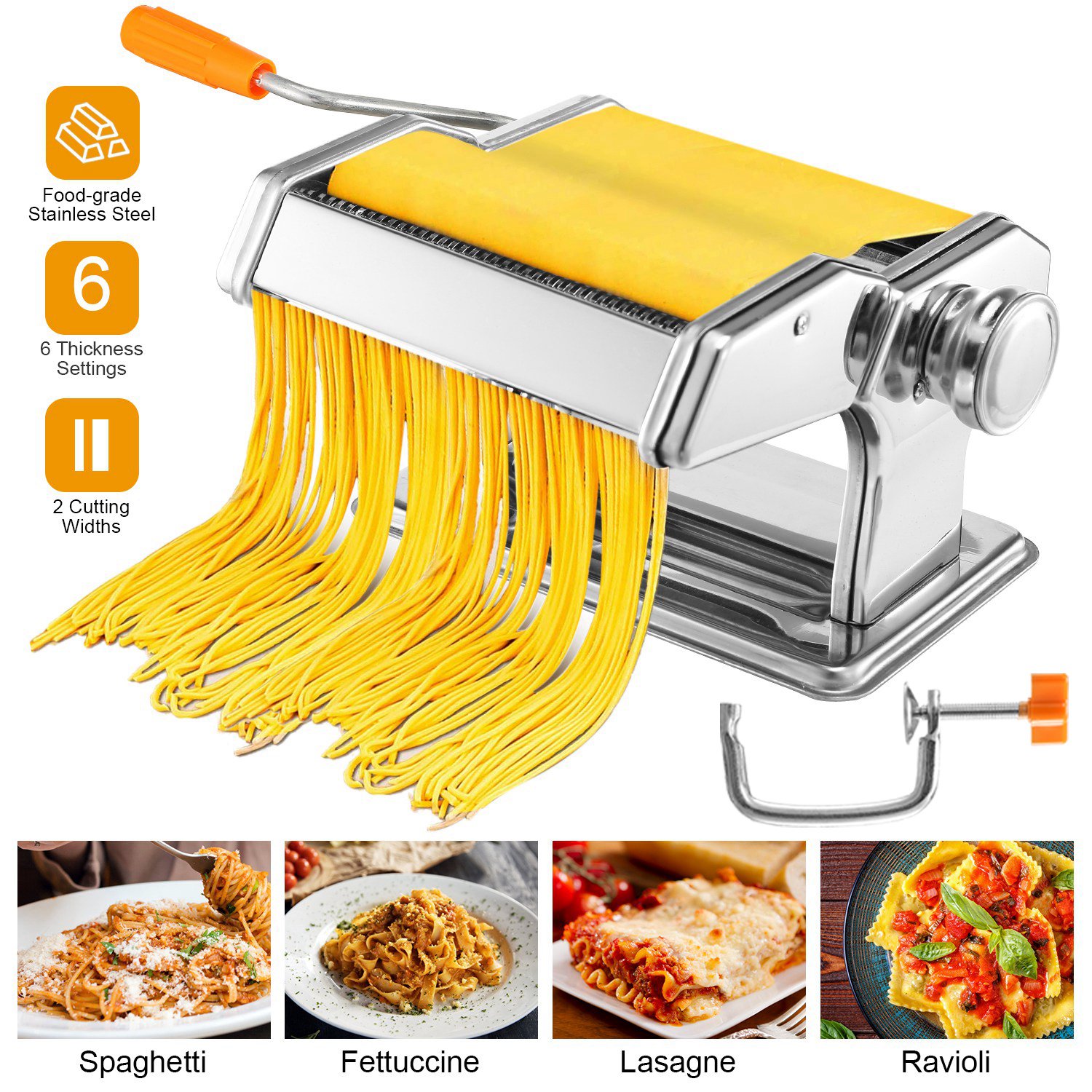 Pasta Maker Roller Machine Fettuccine Noodle Maker 9 Thickness