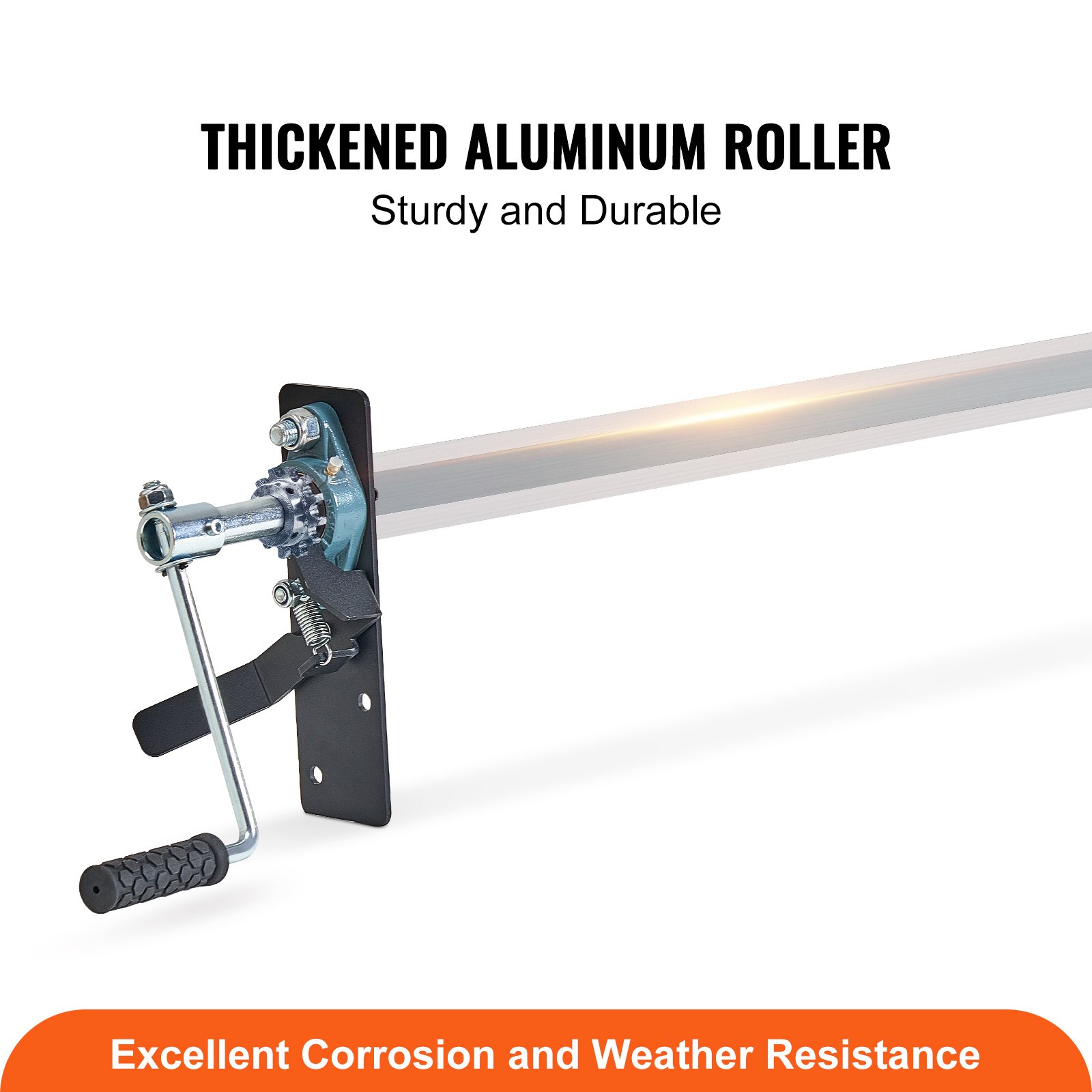 Hand Crank Tarp Roller Kit,Aluminum Alloy, Manual Cab Level
