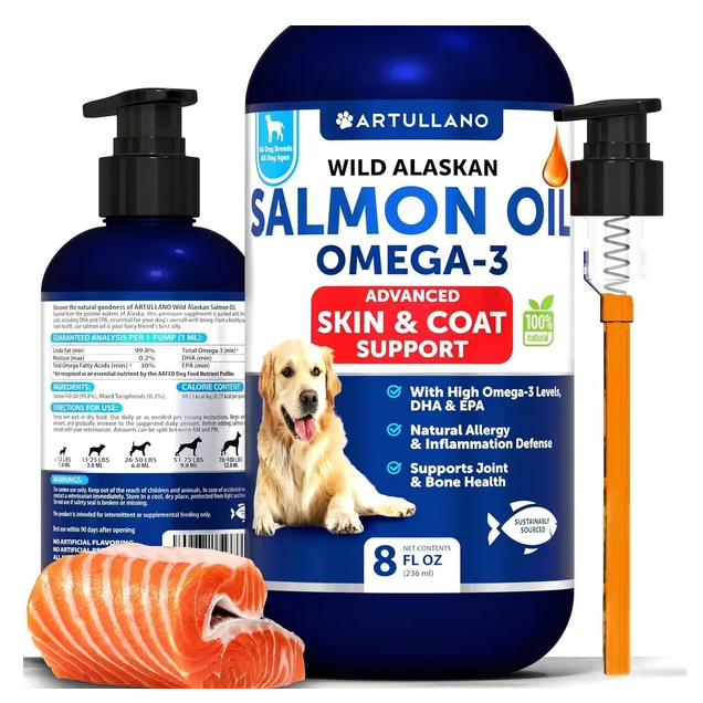 Salmon Oil For Dogs 3 For Dogs 8 Fl Oz Wild Alaskan Salmon Fish