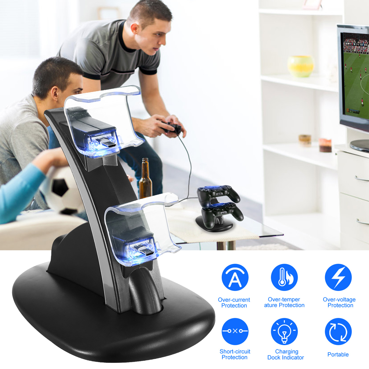 Charging Dock Station Dual Micro Usb Charger Stand For Ps4 Pro