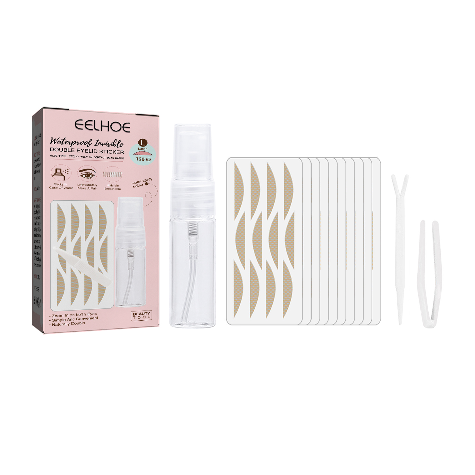 Eelhoe Lace Double Eyelid Stickers Natural No Trace Non Glue