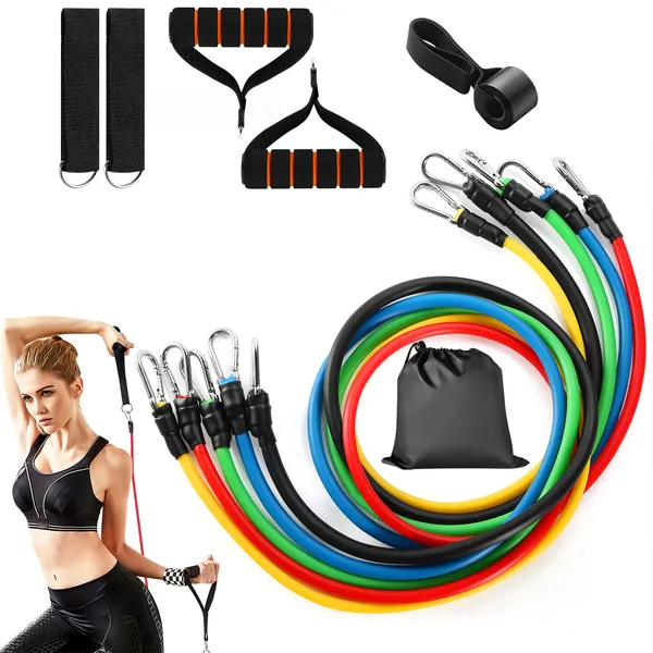 11pcs Resistance Bands Set Fitness Workout Tubes Exercise Tube
