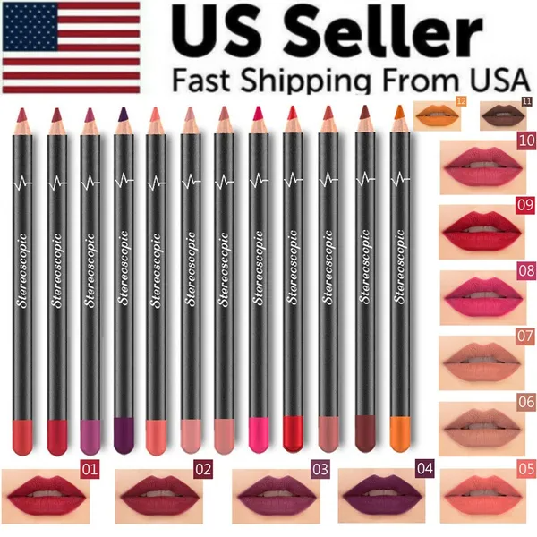 12pcs Women Waterproof Lipstick Long Lasting Matte Lip Liner