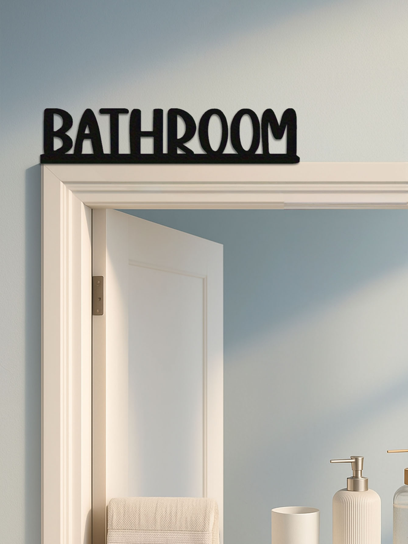 Sleek Metal Bathroom Wall Sign Stylish Graphic Art Masterpiece