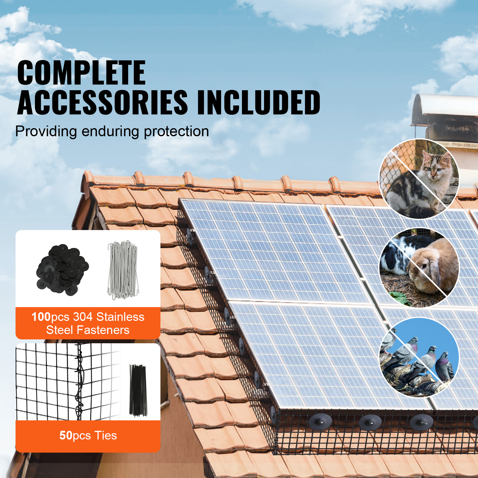 Vevorsolar Panel Bird Guard, Critter Guard Roll Kit With