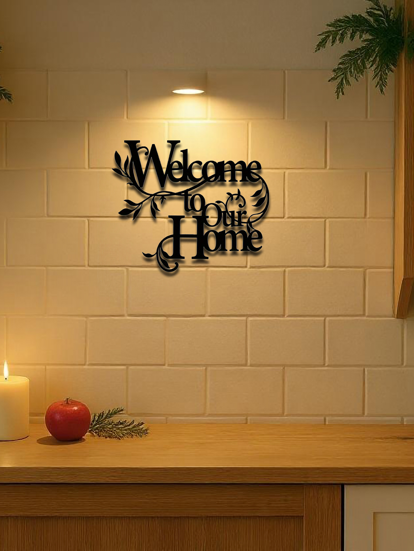 Vintage Rustic Metal'Welcome To Our Home'Wall Sign,Farmhouse
