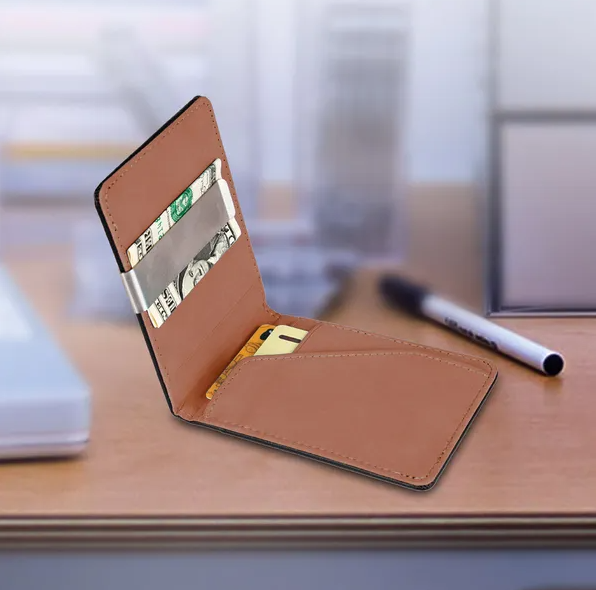 Unisex Pu Leather Wallet Rfid Blocking Slim Bifold Credit Card