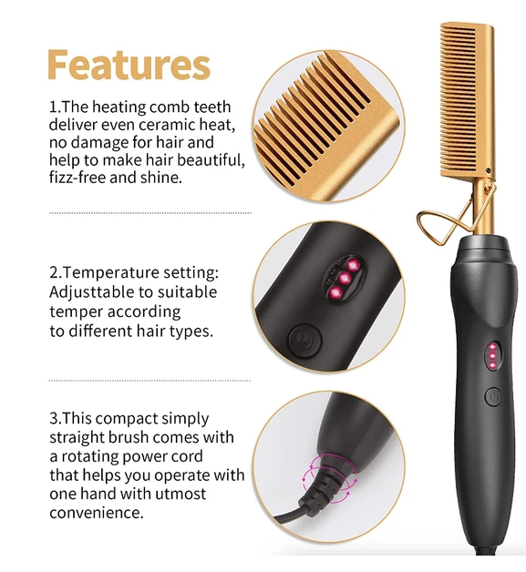 Hair Straightener Comb Pro Electric Beard Straightening Comb