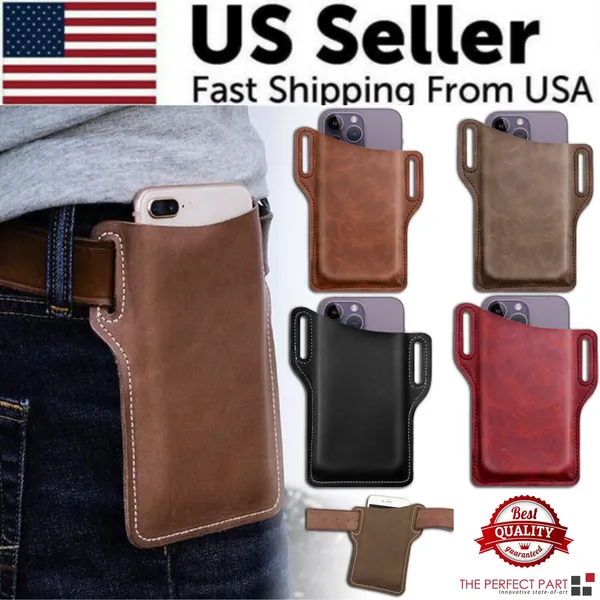 Men Cell Phone Belt Pack Bag Loop Waist Holster Pouch Case