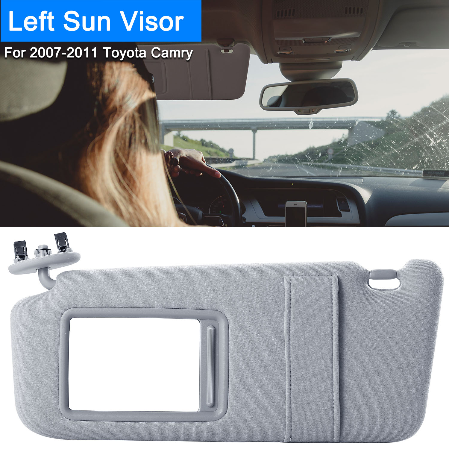 Auto Sun Visor Left Driver Side Car Sun Visor Fits 2007 2011