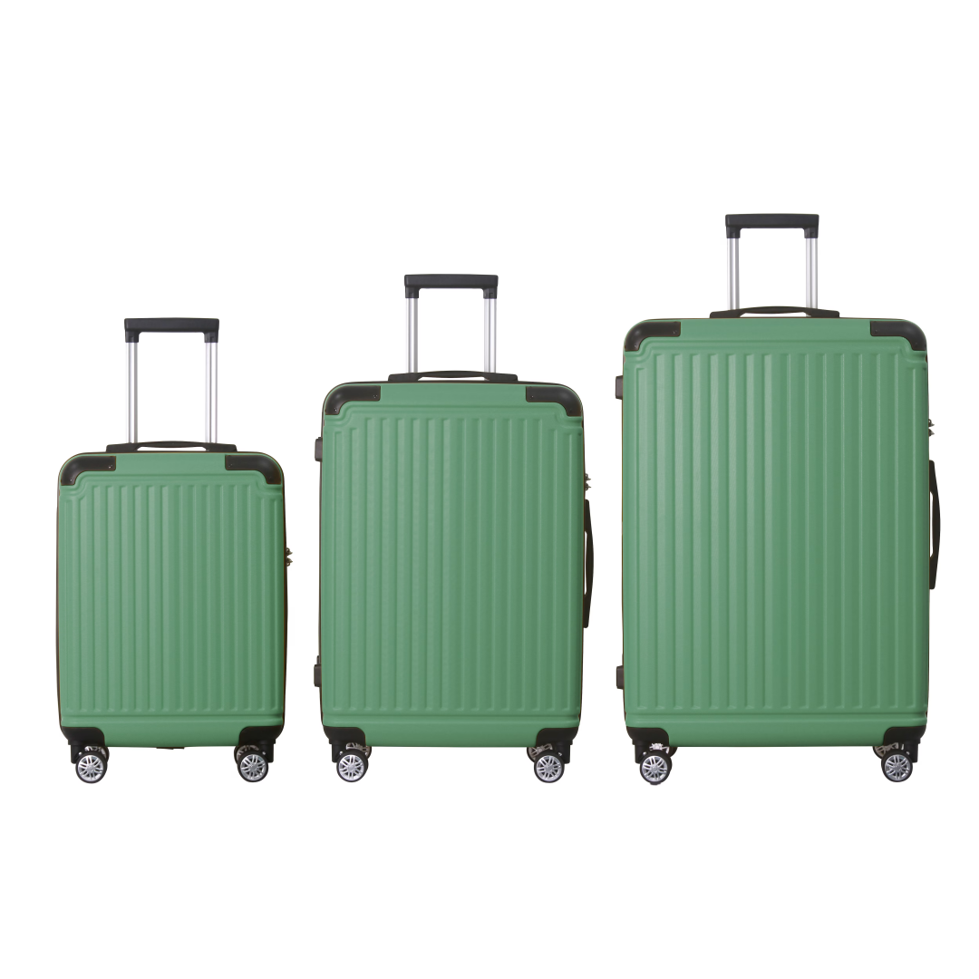 Fruit Green 3 Piece Premium Abs Luggage Set 20 , 24 , And 28