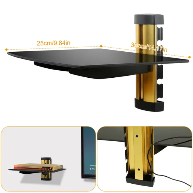 Tempered Glass Floating Wall Shelf