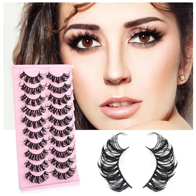 10 Pairs False Lashes Eyelashes Extension Cluster, Faux Mink