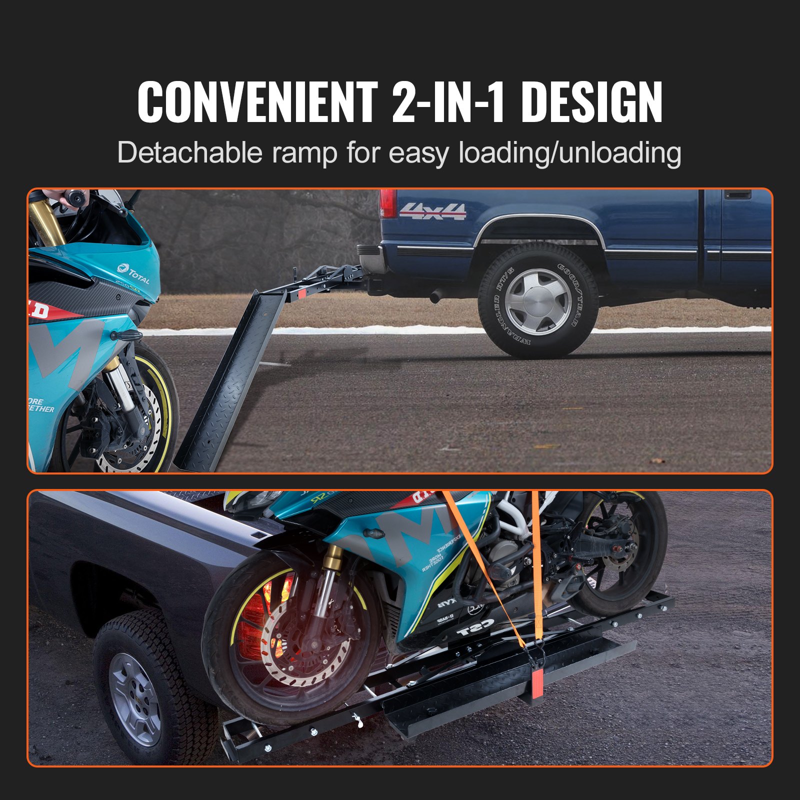 Motorcycle Carrier, 600 Lbs Steel Motorcycle Carrier Hitch