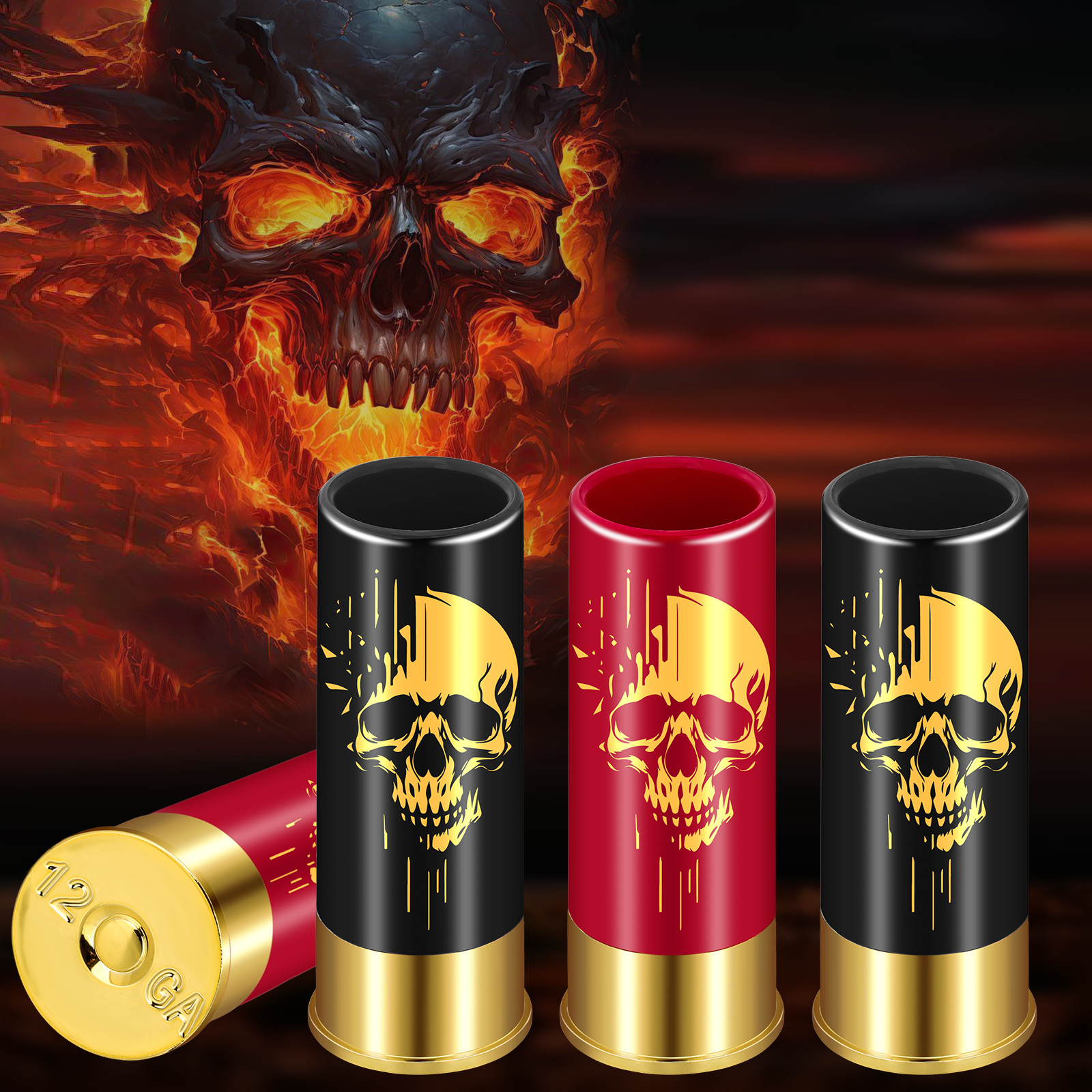4pcs Skull Shot Glasses, 1.5oz Reusable, High Quality Plastic