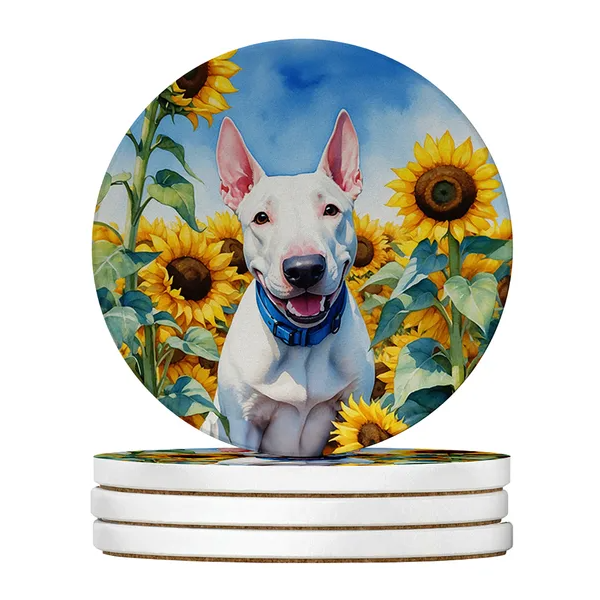 Silky Terrier Spring Path Large Sandstone Coasters Pack Of 4