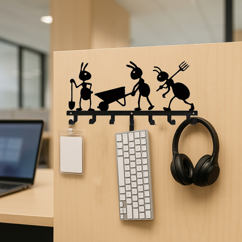 Metal Ant Themed Metal Keychain Wall Mounted Entry Organizer W