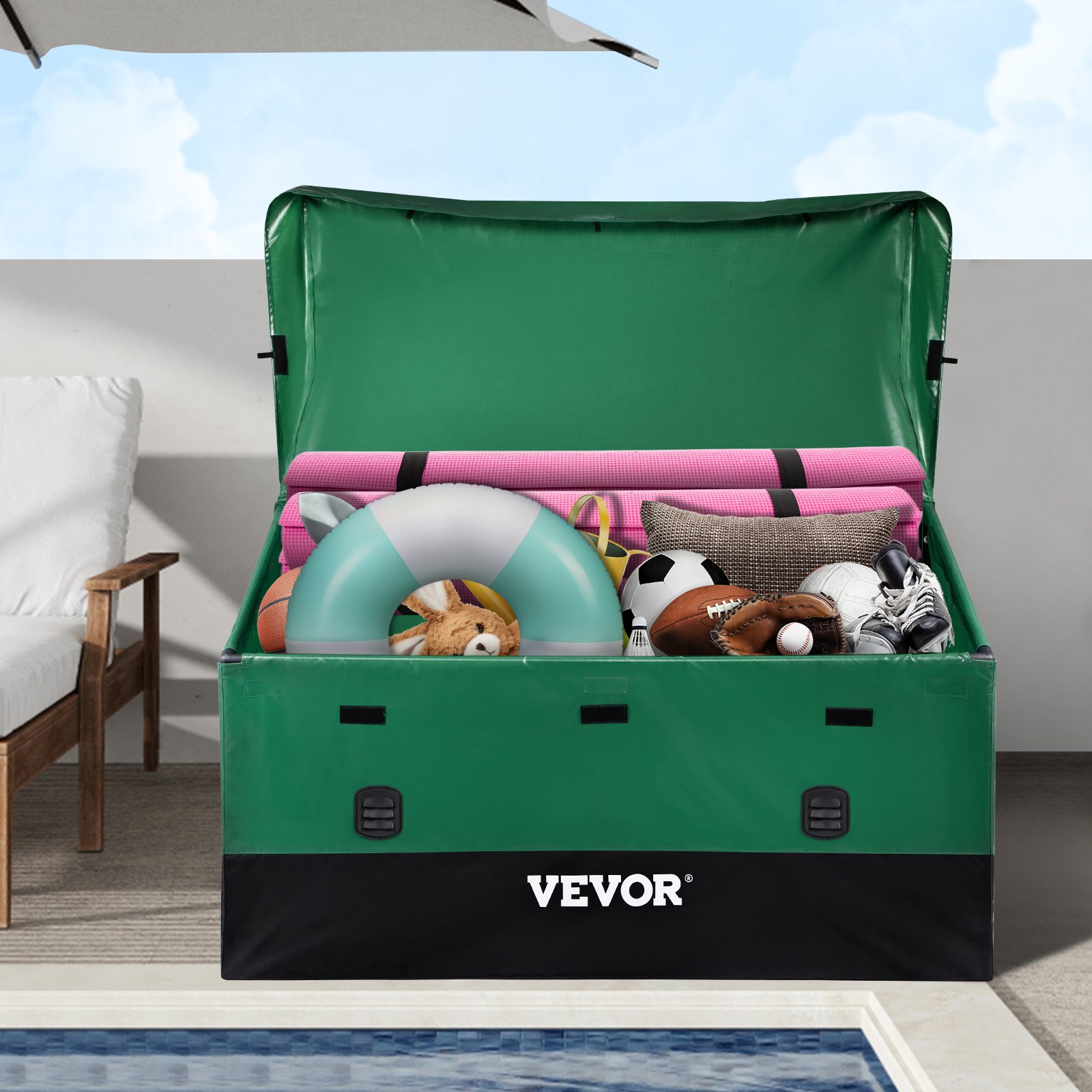 Outdoor Storage Box Patio Deck Box 230 Gallon Waterproof Pe