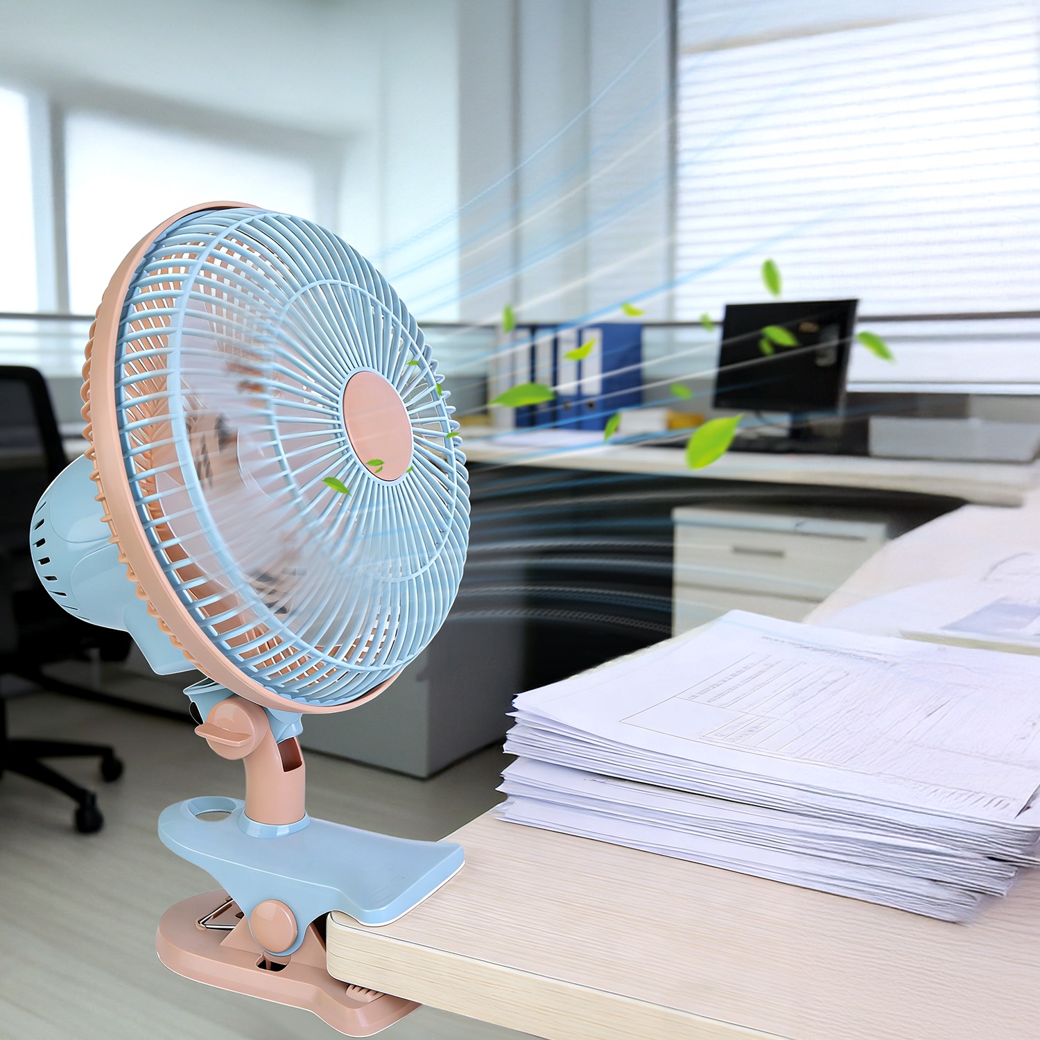 8.66in Oscillating Clip On Fan 2 Speeds Quiet Clamp Fan With 90