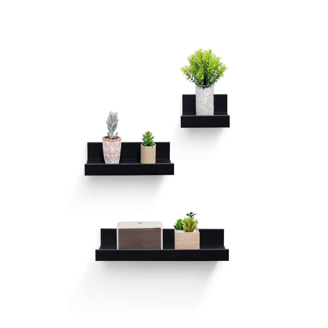 Wall-Mounted Wood Floating Shelf - 15.7 Inch