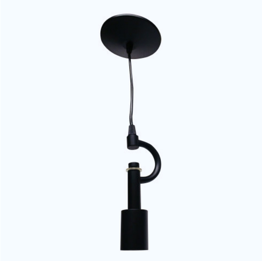 Satin Black Pendant Light Fixture For 3 Lights, Vintage Ceiling