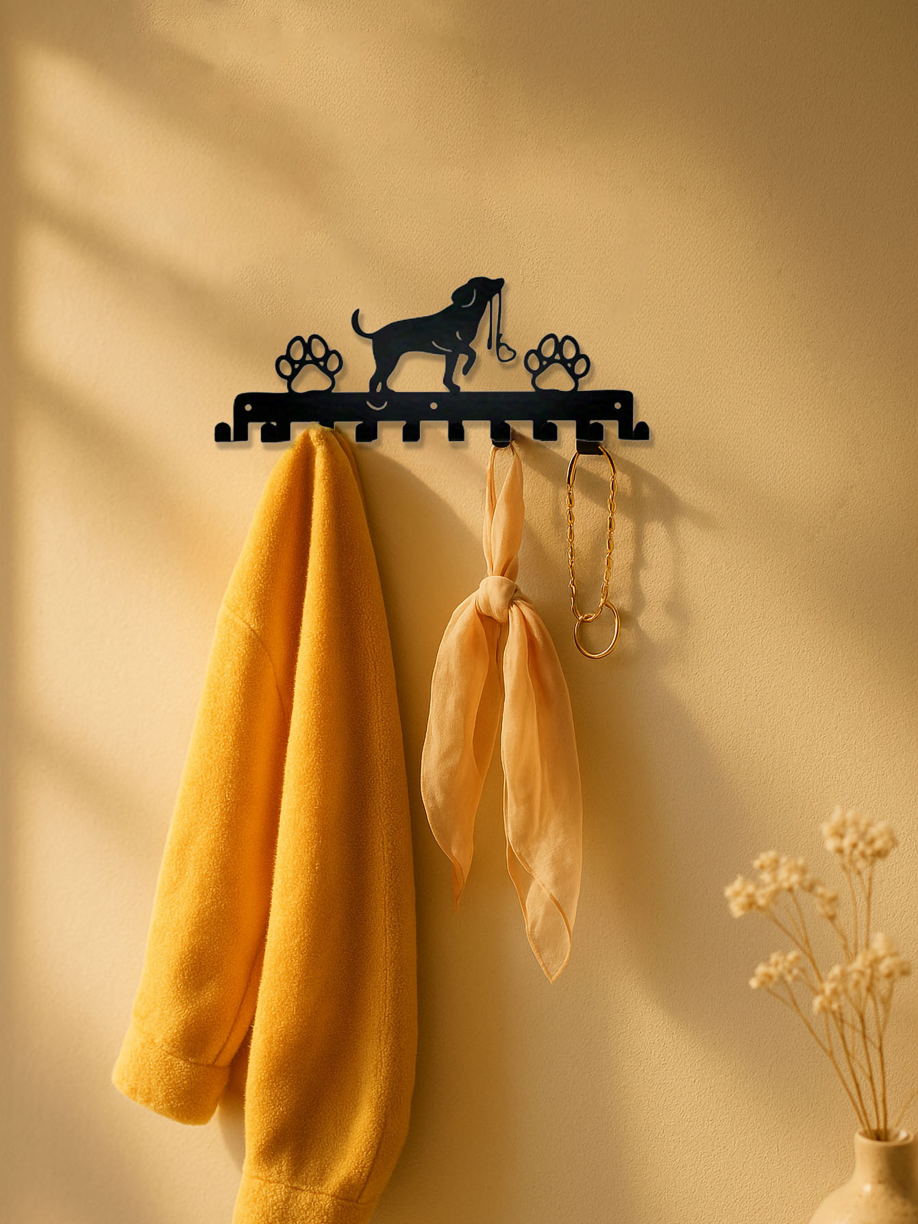 Cute Rustic Wall Rack W Hooks Space Saving Storage For Coats,
