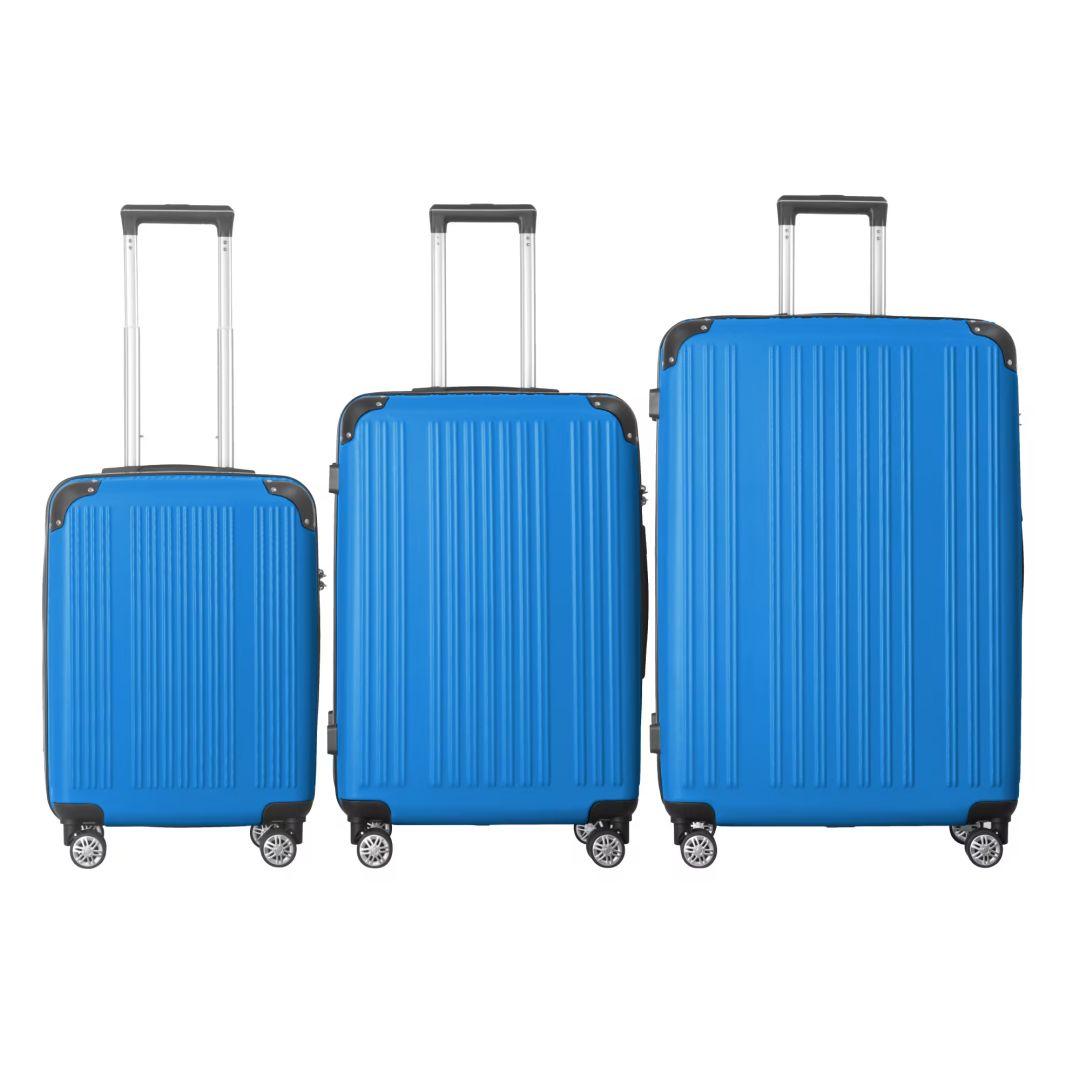 3 Piece Lightweight Abs Hardshell Luggage Set 20, 24, 26 In