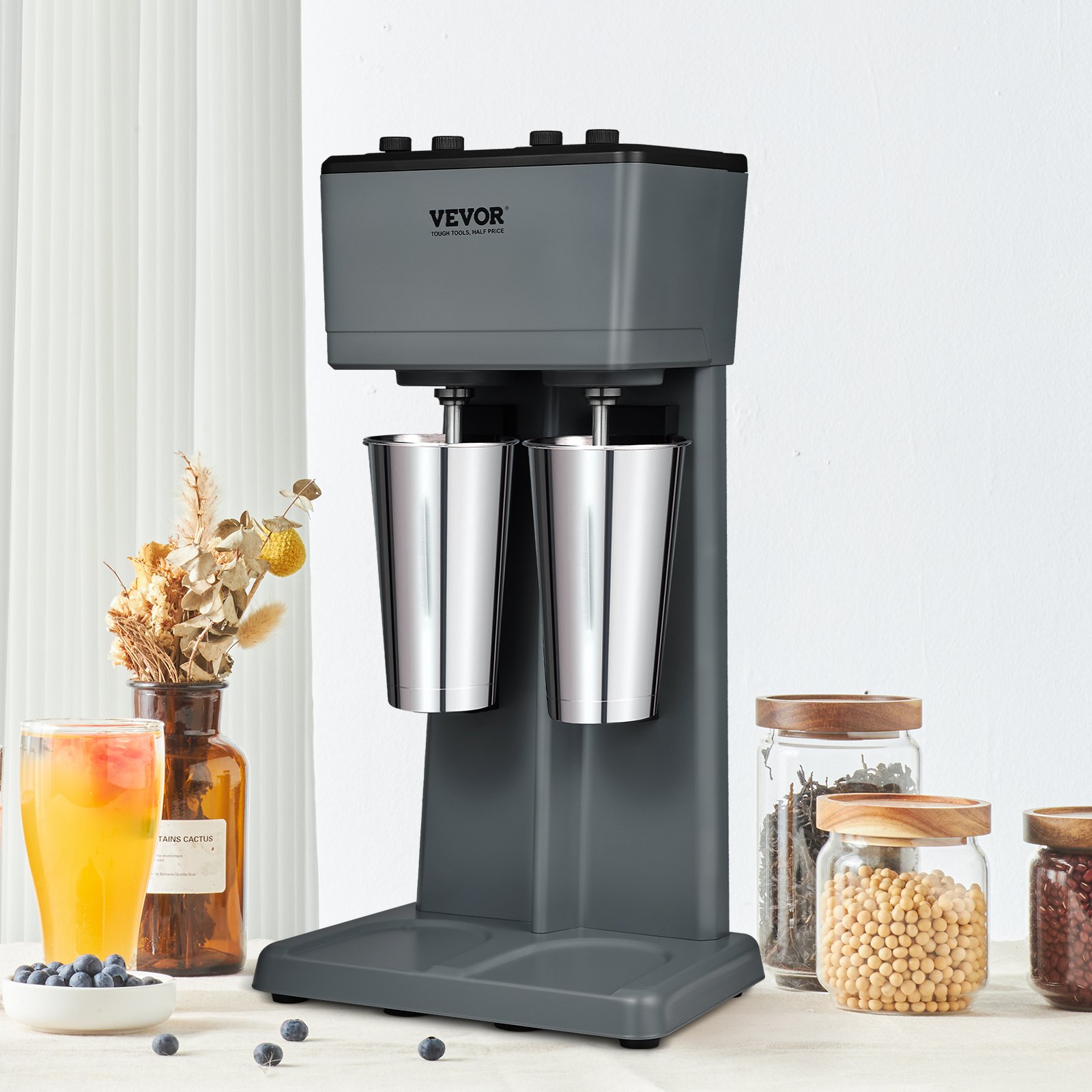 Milkshake Maker, 375w X 2 Electric Milkshake Machine, Double