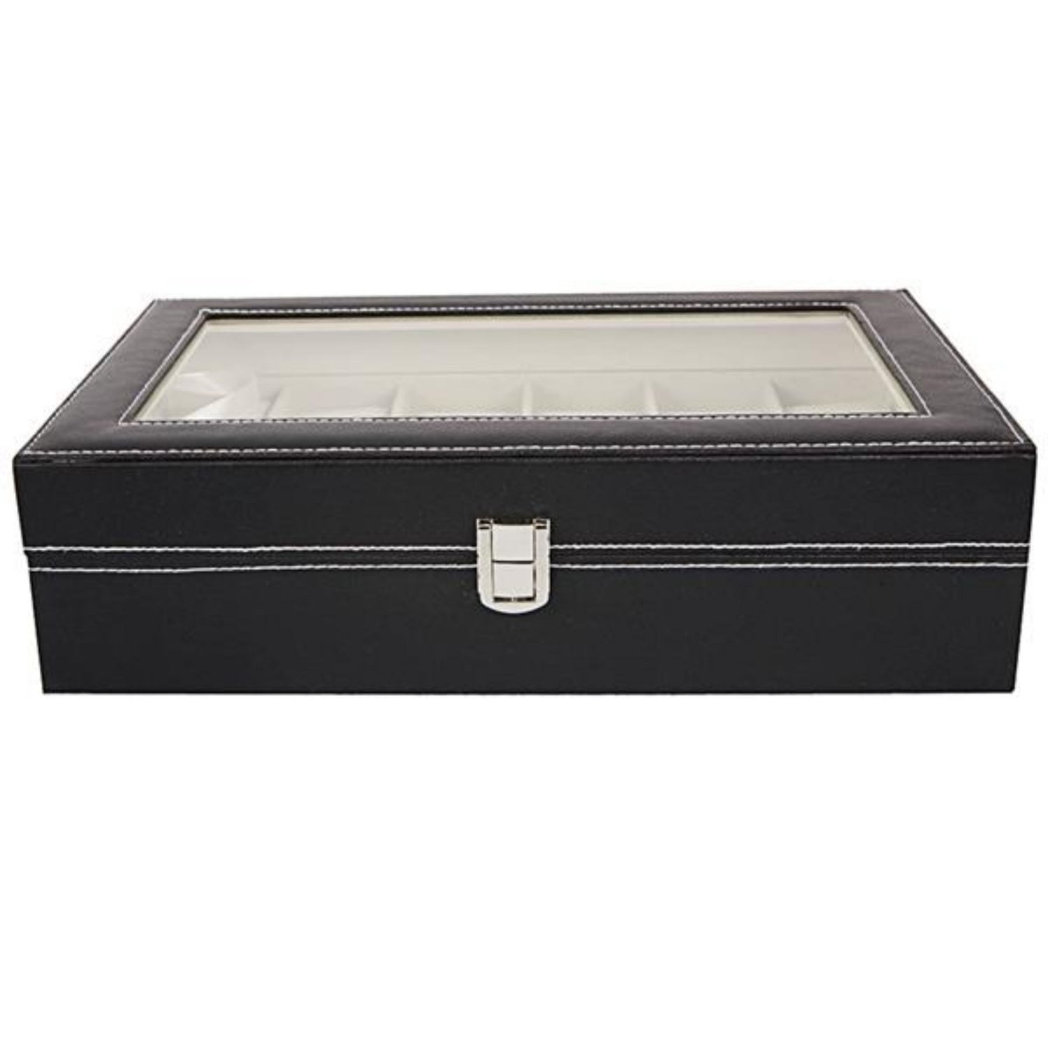 12 Slot Leather Watch Box Display Case Jewelry Organizer For