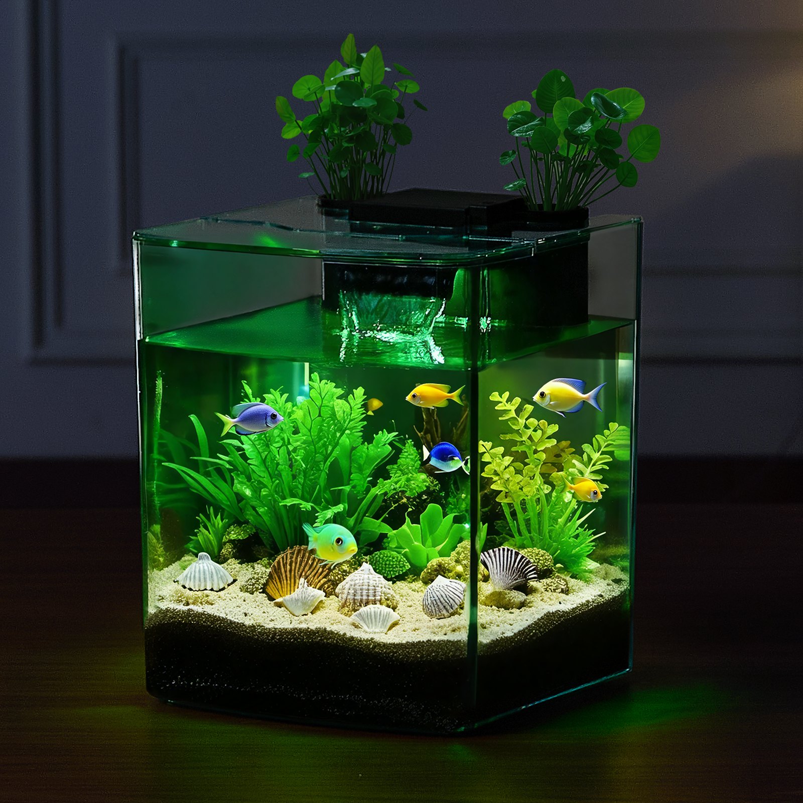 2 Gallon Fish Tank Aquarium Smart Arch Clear Gpps 3 Color Self