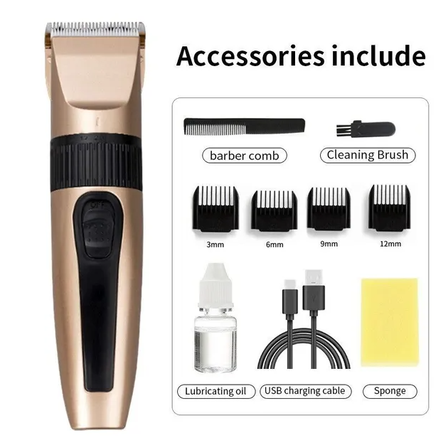 Professional Hair Clippers Trimmer Mens Barber Hair Cutting Kit