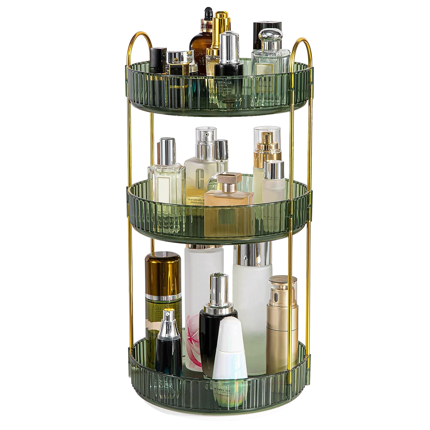1 Set 3 Tier Rotating Makeup Organizer 360 Degree Spinning
