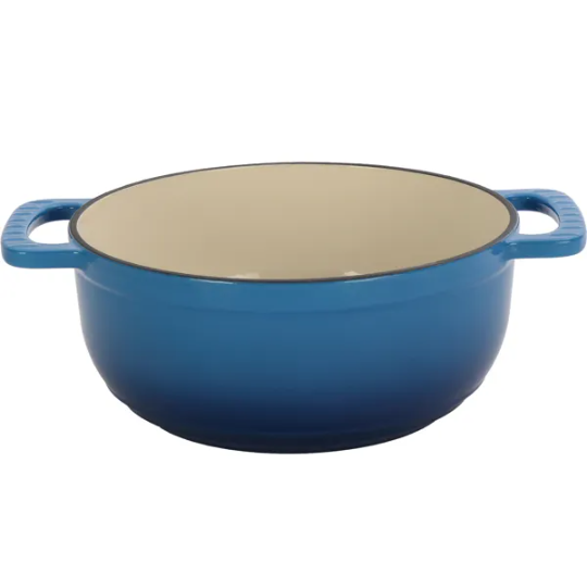 Cast Iron 6qt Cooking Pot Gradient Blue Includes Two Silicone