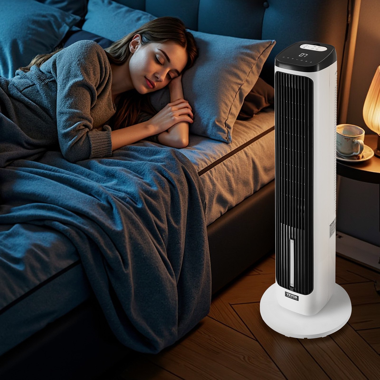 Oscillating Tower Fan 24h Timer High Velocity With Remote