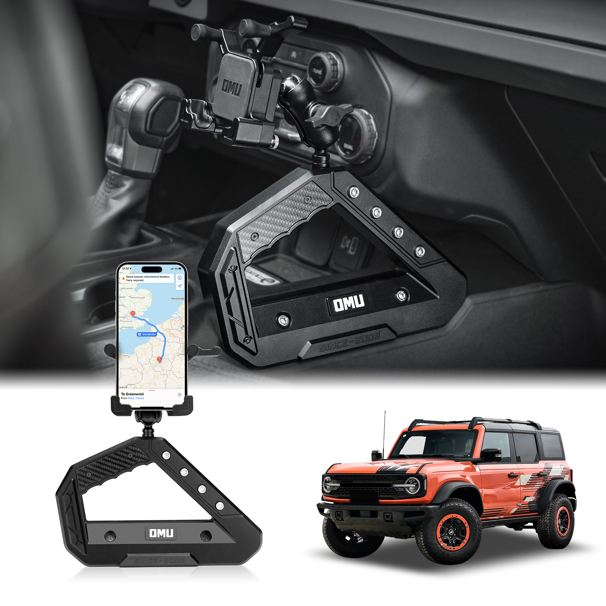 Center Console Grab Handle With Phone Holder For Ford Bronco